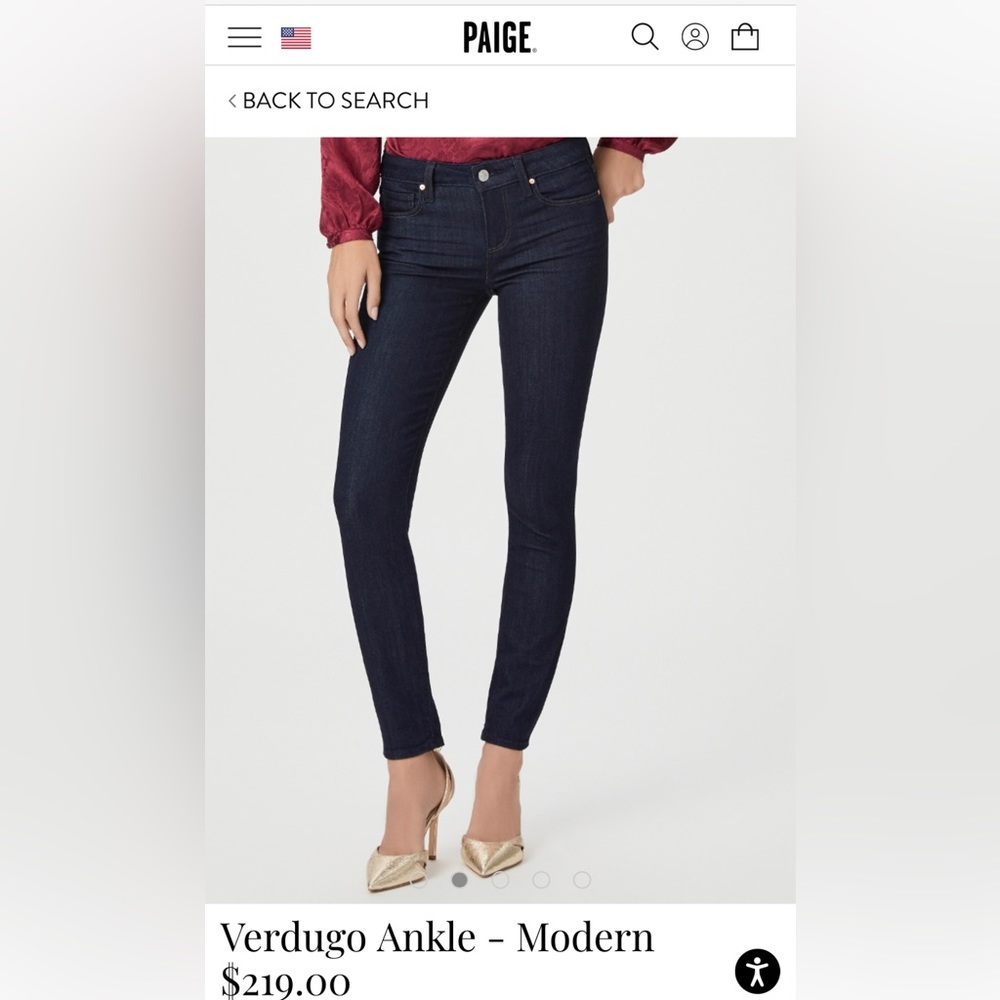 PAIGEWomen’s Dark Blue Jeans, Size 25, the Verdugo Ankle.